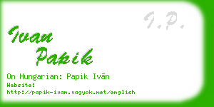 ivan papik business card